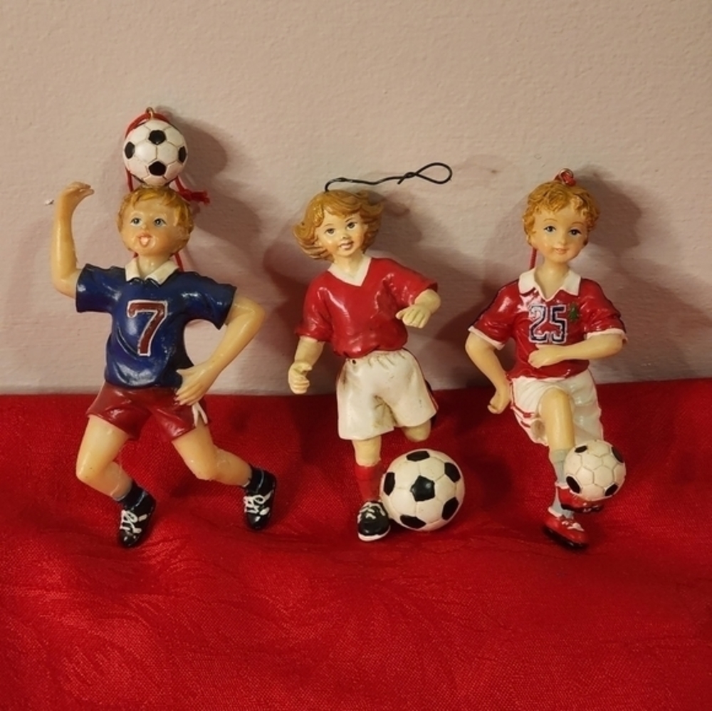 Sports Christmas Tree Ornament Kids Soccer Players